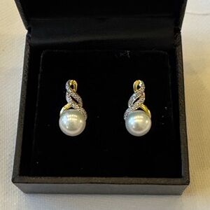 Gold and Silver Pearl Earrings